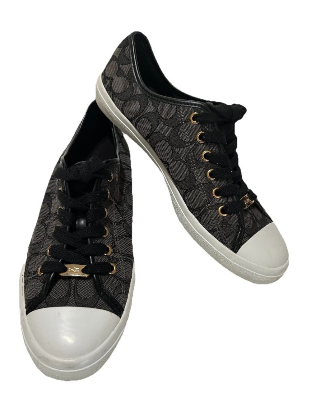 Coach Empire A00248 Womens 9.5B Casual Shoes Gray Black White Round Toe Sneakers